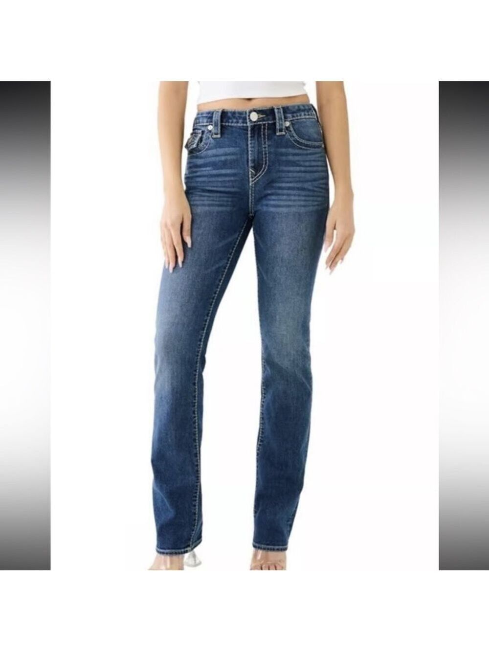 True Religion Billie Mid Rise Women's Straight Leg Jeans SZ 31